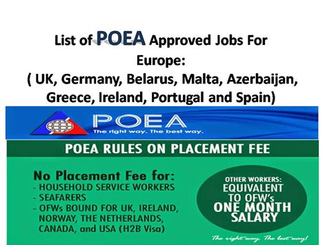 Jobs in Europe (POEA), POEA .